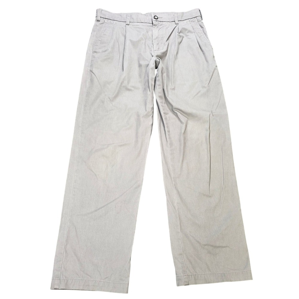 Croft & Barrow Classic Fit Pleated Chino Pants Men's Size 32x30 Gray Easy Care